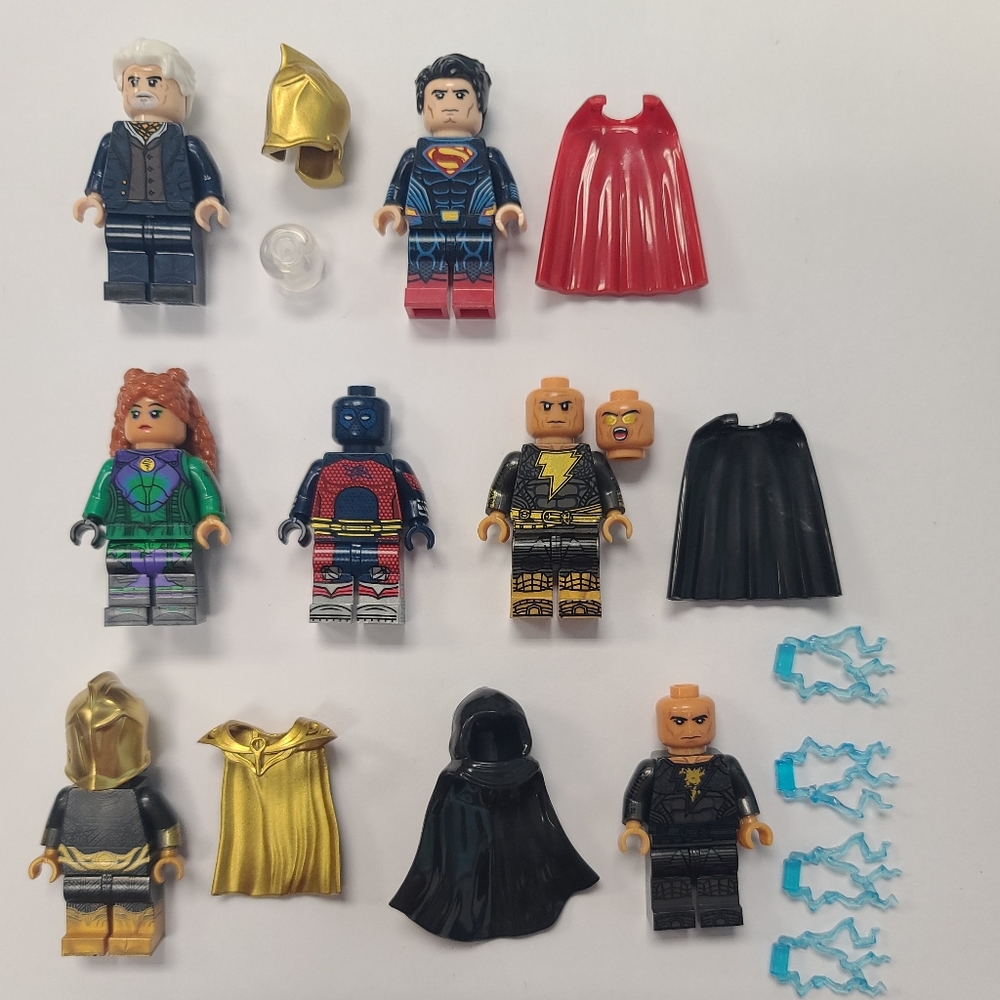 Lot of 7 Lego Compatible DC Black Adam Minifigs Minifigures
